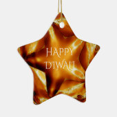 Happy Diwali Greeting Gold Copper Shiny Star Keramisch Ornament (Rechts)