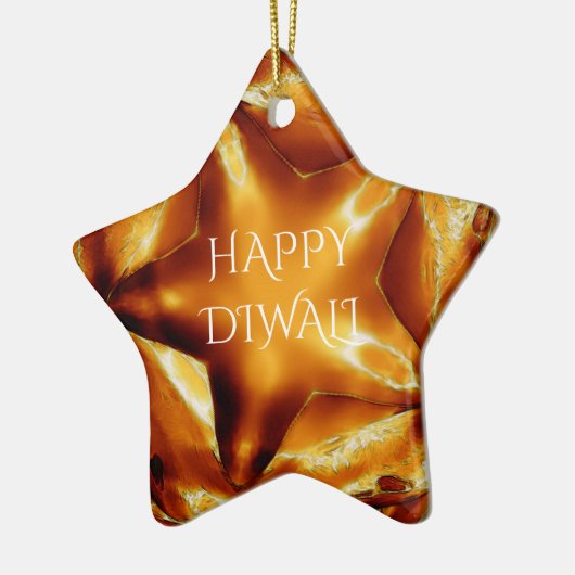 Happy Diwali Greeting Gold Copper Shiny Star Keramisch Ornament (Links)