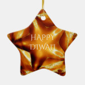 Happy Diwali Greeting Gold Copper Shiny Star Keramisch Ornament (Achterkant)