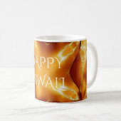 Happy Diwali Greeting Gold Copper Shiny Star Koffiemok (Voorkant rechts)