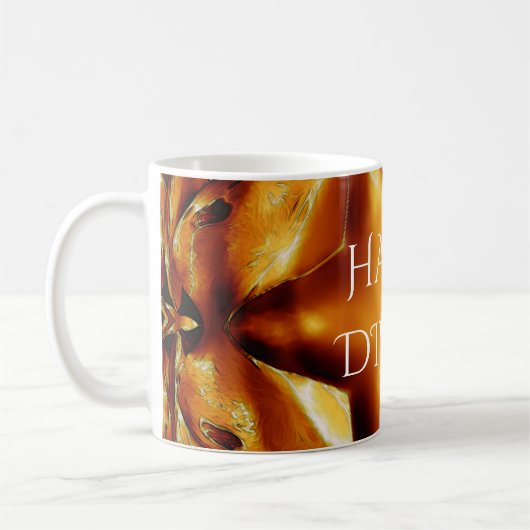 Happy Diwali Greeting Gold Copper Shiny Star Koffiemok (Links)