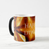 Happy Diwali Greeting Gold Copper Shiny Star Magische Mok (Voorkant links)