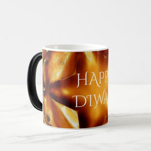 Happy Diwali Greeting Gold Copper Shiny Star Magische Mok (Voorkant links)