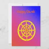 Happy Diwali Groet Diya Chakra Vakantie Kaart (Voorkant)