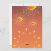 Happy Diwali Groetlampen Lampjes Sinaasappel Goud Feestdagenkaart (Achterkant)