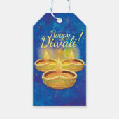 Happy Diwali-handbeschilderde lichtkaarsen Cadeaulabel (Voorkant)