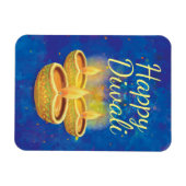 Happy Diwali-handbeschilderde lichtkaarsen Magneet (Horizontaal)