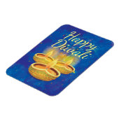 Happy Diwali-handbeschilderde lichtkaarsen Magneet (Linkerzijde)