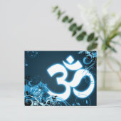 happy diwali hi-fi om glow briefkaart (Staand voorkant)