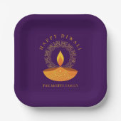 Happy Diwali Hindu Festival of Lights Viering Papieren Bordje (Voorkant)