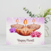 Happy Diwali Holiday Card Feestdagenkaart (Staand voorkant)