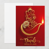Happy Diwali Holiday Card Feestdagenkaart (Voorkant / Achterkant)
