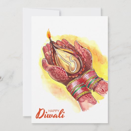 Happy Diwali Holiday Card Feestdagenkaart (Voorkant)