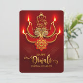 Happy Diwali Holiday Card Feestdagenkaart (Staand voorkant)