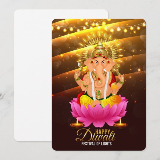 Happy Diwali Holiday Card Feestdagenkaart (Voorkant / Achterkant)