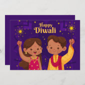 Happy Diwali Holiday Card Feestdagenkaart (Voorkant / Achterkant)