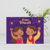 Happy Diwali Holiday Card Feestdagenkaart (Staand voorkant)
