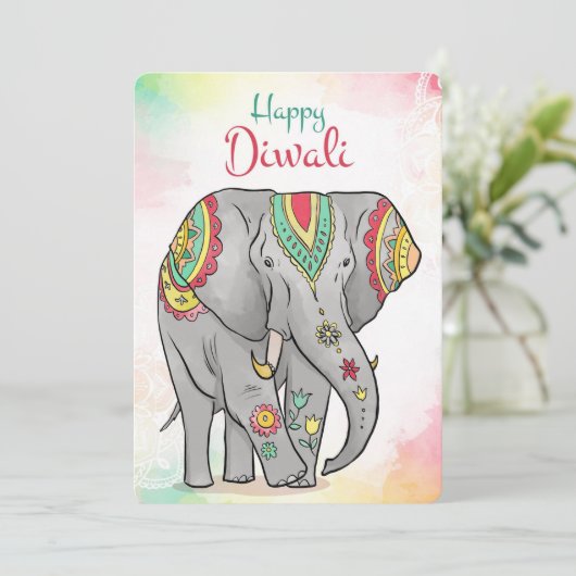 Happy Diwali Holiday Card Feestdagenkaart (Staand voorkant)