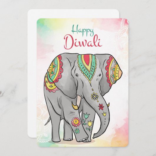 Happy Diwali Holiday Card Feestdagenkaart (Voorkant / Achterkant)