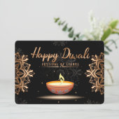 Happy Diwali Holiday Card Feestdagenkaart (Staand voorkant)