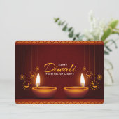 Happy Diwali Holiday Card Feestdagenkaart (Staand voorkant)