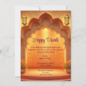 Happy Diwali Holiday Gold Lamps Light Kaart (Voorkant)