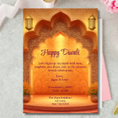 Happy Diwali Holiday Gold Lamps Light Kaart