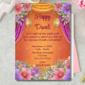 Happy Diwali Holiday Kaart Lamps Light Invitation