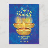 Happy Diwali illuminating candles greeting Briefkaart (Voorkant)
