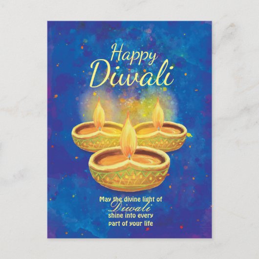 Happy Diwali illuminating candles greeting Briefkaart (Voorkant)