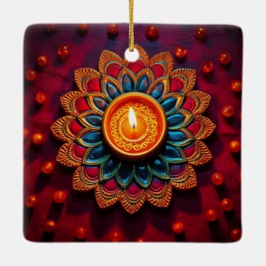 Happy Diwali Keramisch Ornament (Achterkant)