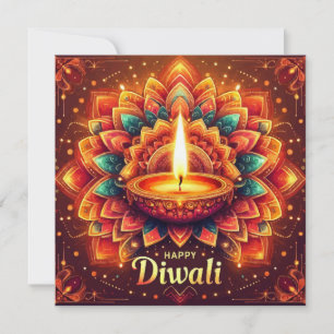 Happy Diwali Kleurrijke Mandala Festival van het L Feestdagenkaart