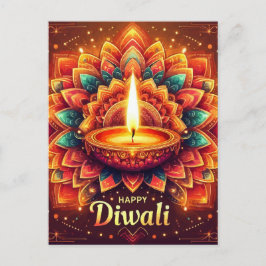 Happy Diwali Kleurrijke Mandala Festival van het L Feestdagenkaart