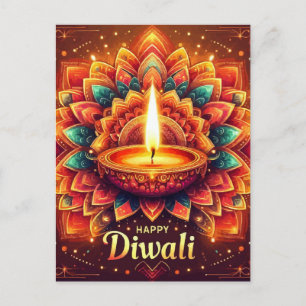 Happy Diwali Kleurrijke Mandala Festival van het L Feestdagenkaart