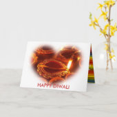 HAPPY DIWALI lamp Kaart (Gele Bloem)