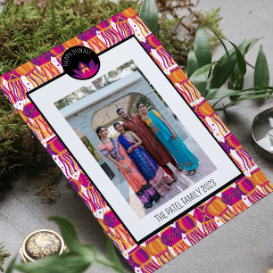 Happy Diwali Lantaarn Vakantie Fotokaart Feestdagenkaart