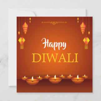 Happy Diwali Lantaarns en diyas Groet Feestdagenkaart