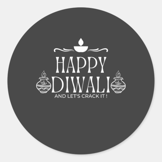 Happy Diwali | Laten we het kraken 2024 Ronde Sticker (Voorkant)