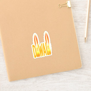 Happy Diwali Lights Candles Typography Candlelight Sticker