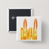 Happy Diwali Lights Candles Typography Candlelight Vierkante Button 5,1 Cm (Voorkant /achterkant)