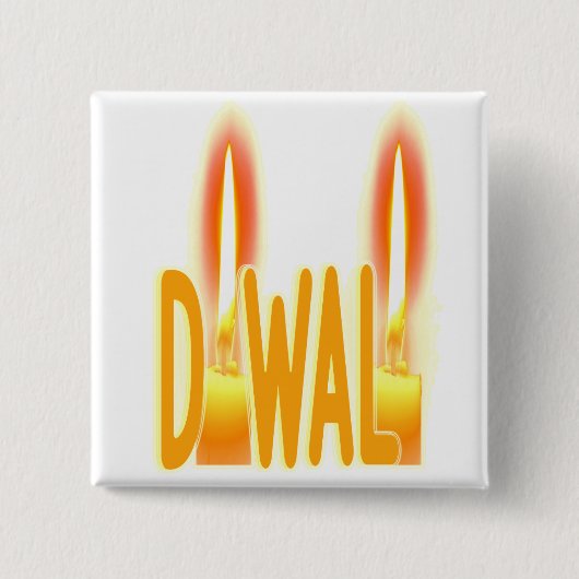 Happy Diwali Lights Candles Typography Candlelight Vierkante Button 5,1 Cm (Voorkant)