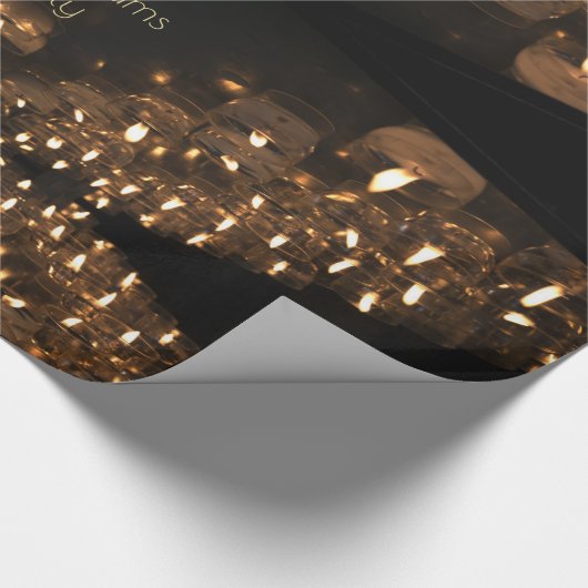 Happy Diwali Lights Faux Gold Foil script Cadeaupapier (Hoek)