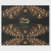 Happy Diwali Lights Faux Gold Foil script Cadeaupapier (Vlak)