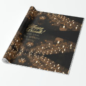 Happy Diwali Lights Faux Gold Foil script Cadeaupapier (Uitgerold)