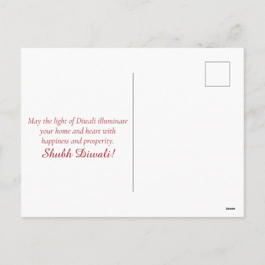 Happy Diwali Mandala Diya Festival van Licht Rood Feestdagenkaart (Achterkant)