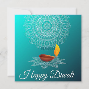 Happy Diwali Mandala Diya Festival van Lichtblauw Feestdagenkaart