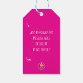 Happy Diwali, met aangepaste teksten, roze Gift-La Cadeaulabel (Achterkant)