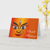 Happy Diwali met Durga Kaart (Gele Bloem)