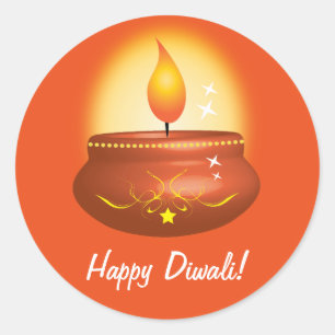 Happy Diwali met Lantern Ronde Sticker