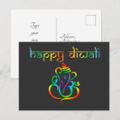 🤩 Happy Diwali met Lord Ganesh Briefkaart (Voorkant / Achterkant)